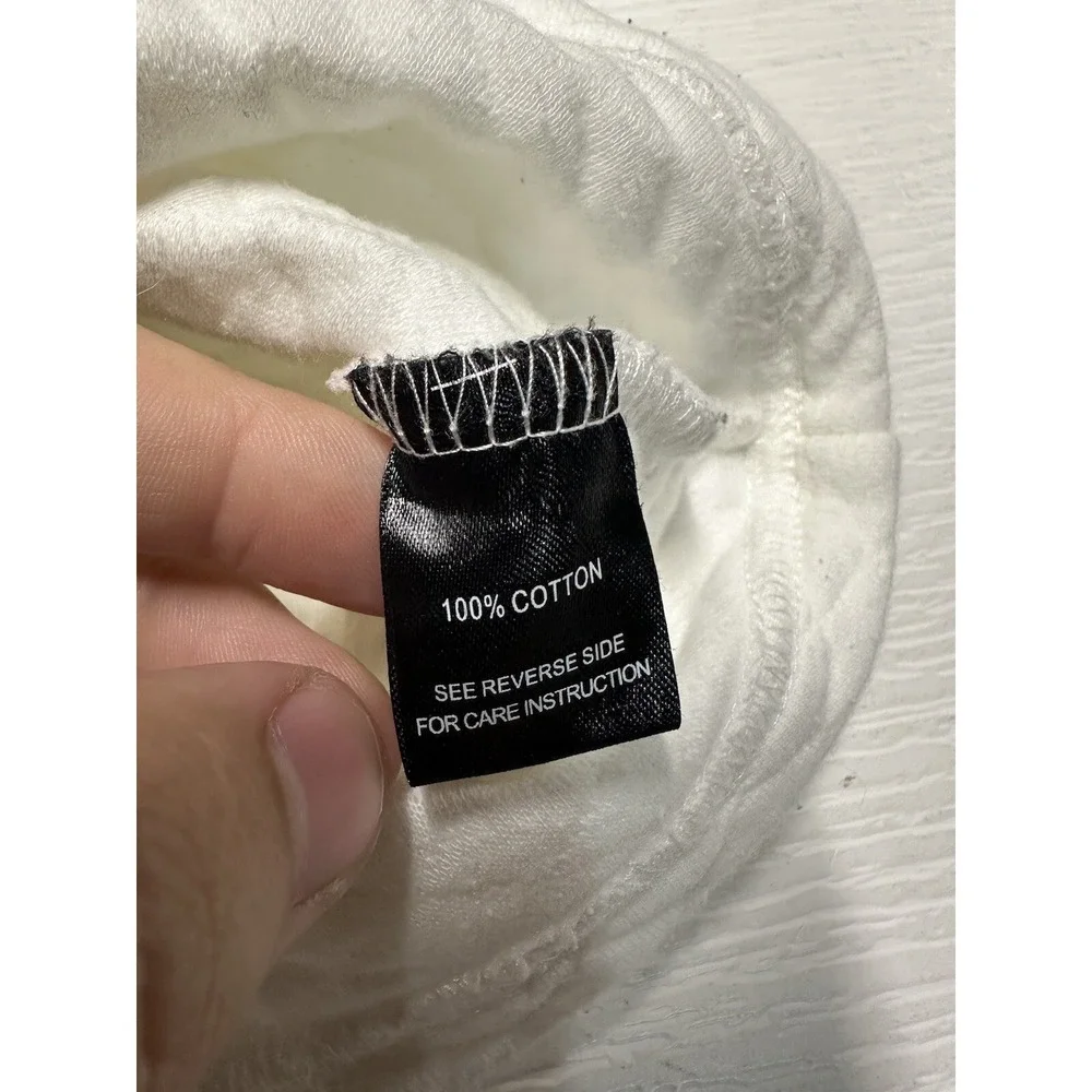Barstool Sports White Quilted Pullover Sweater Mens Size L Crew Neck Embroidered